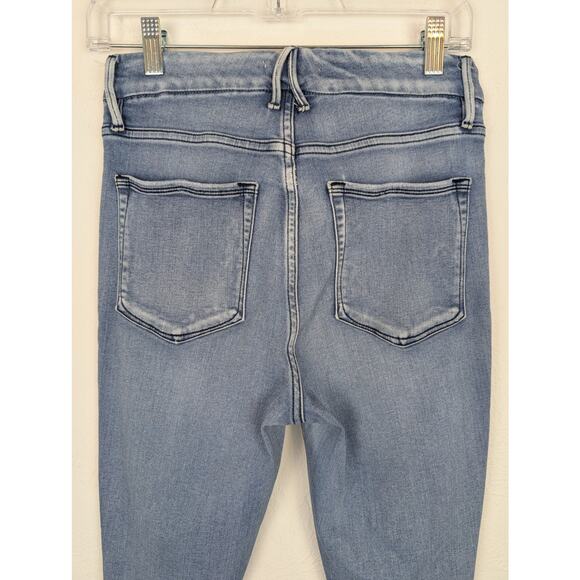 Good American Jeans Good Waist Crop Skinny Distressed Stretch Blue Size 8 29 - Picture 5 of 11